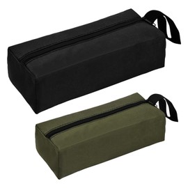 Vesaneae 2 PCS Small Canvas Tool Bags, Zippered Pouches Organizers, Multi-Purpose Waterproof Pouches for Tools Office Supplies, 2 Sizes