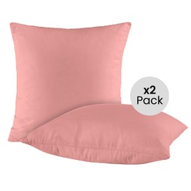 BaSaTex Double Pack Cotton Renforcé Cushion Cover 80 x 80 cm 100% Cotton Cushion Covers in Dusky Pink