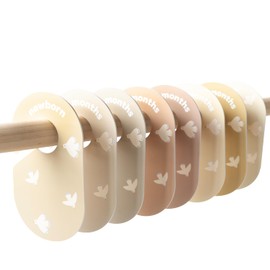 3 Sprouts Baby Wardrobe Dividers Set of 8 - Hanger Closet Divider, Baby Clothes Organiser - Nursery Organization for Baby Clothing by Size or Age from Infant to Toddler Boy & Girl - Bird