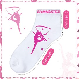 Glitopper 12 Pairs Gymnastics Theme Socks Team Gifts Bulk Gymnast Stuff Party Favors for Women Girls Teacher Sister Lovers Accessories
