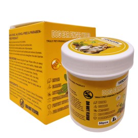 Texsens Pet Ear Cleaner Finger Wipes - Gentle Cleaning, Soothing, Moisturizing - Prevents Inflammation & Itching - Natural, Hypoallergenic Formula - Safe for Dogs Cats - Sensitive Ear Relief Solution