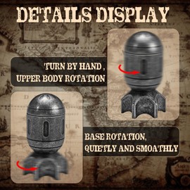 Metal DND Dice Set with Spinning Missle Container Cyberpunk Style Dice for Warhammer 40K Polyhedral D&D Dice for D&D, Sci-Fi, War, or Crime Theme (Missile Antique Silver)