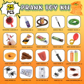 LovesTown Prank Kit, 25 PCS Prank Stuff for Adults Gag Gifts for Kids