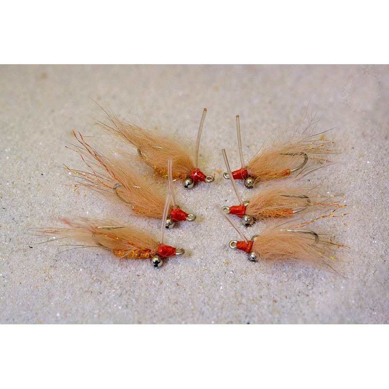 Crazy Charlie Bonefish Fly Fishing Flies - Tan/Orange - Mustad