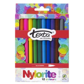 Texta Nylorite Coloured Markers Non-Toxic - Pack of 12