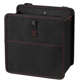 Simple Deluxe Car Trash Can, Leak-Proof Car Garbage Can with Storage Pockets, Collapsible, Portable and Waterproof, 3 Gallon, Black