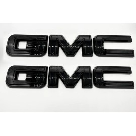 Auto Front & Rear GMC Gloss Black OVERLAY Emblem Badge Fit 2023+ GMC Canyon