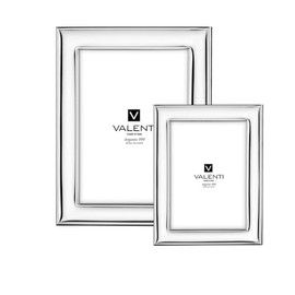 VALENTI & CO. Cornice Portafoto 13x18 cm in Argento Lucido, Ideale come regalo per Matrimonio, Cerimonia o Compleanno