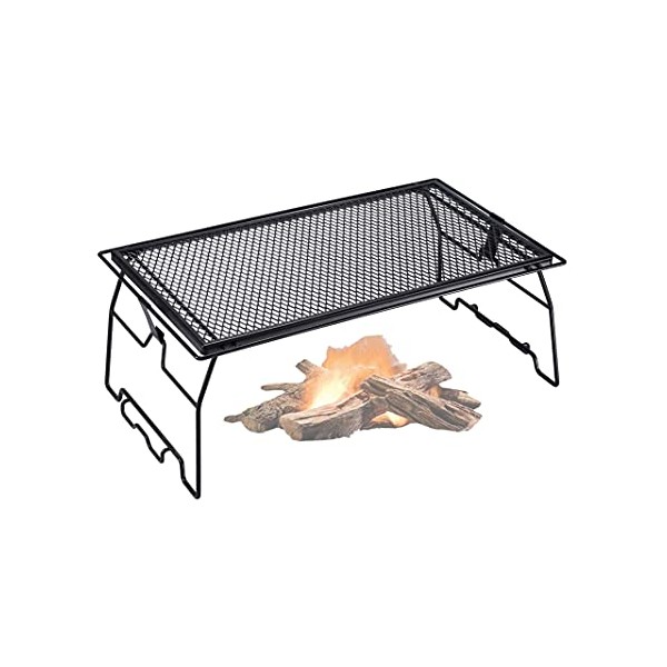 CAMPINGMOON Steel Foldable Campfire Grill Stackable Storage Rack Camping Grill T-238-1T