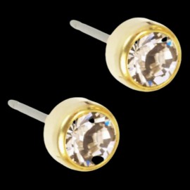 Blomdahl Gold Medical Titanium Ear Ring Bezel Crystal 5mm