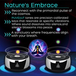 PUVIDJUT Sound Frequency Instruments,PUVIDJUT Meditation Tone TWS Machine- Solfeggio Bath Device for Yoga, Mindfulness, Singing Therapy System of Chakra and Stress 5 Tones Optional, 3 Timer Modes