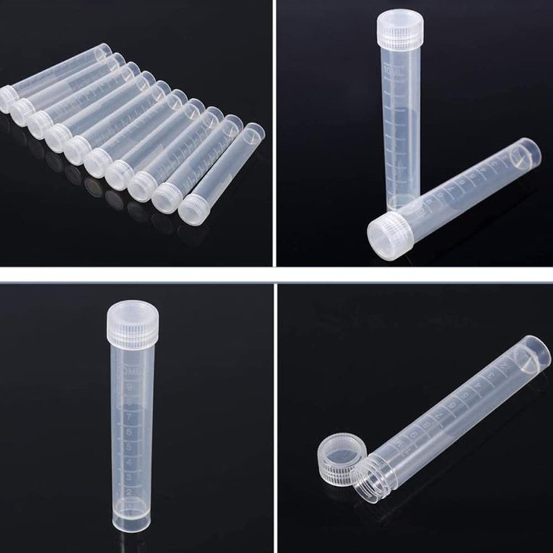 Plastic Test Tube 10ml Freezing Tube with Lid Vertical Screw