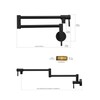 Fransiton Matte Black Pot Filler, Pot Filler Faucet Wall Mount,