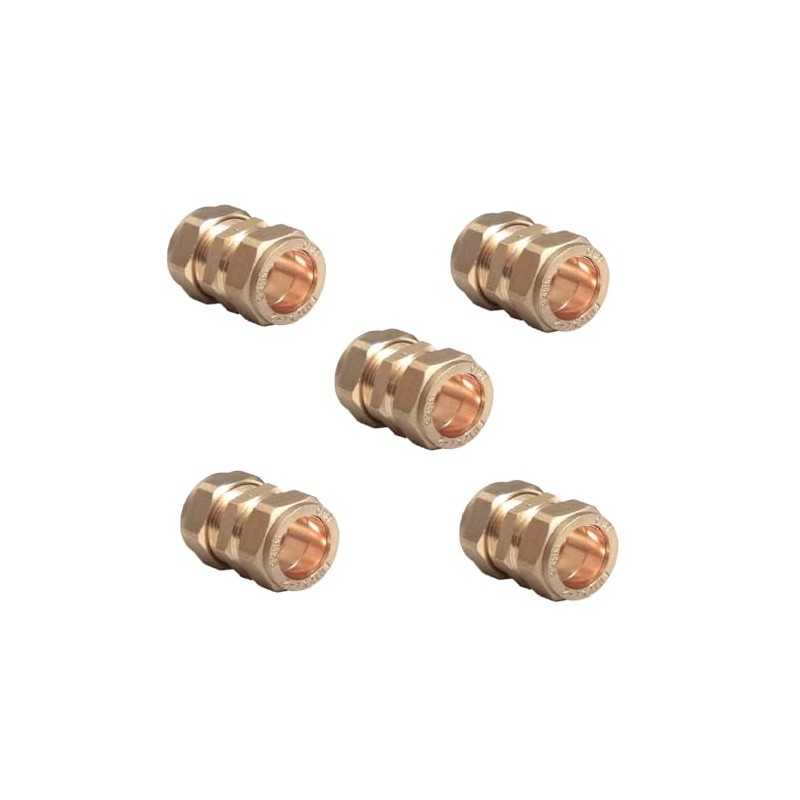 TC 15mm Brass Straight Compression Coupling Connector Fitting for Copper