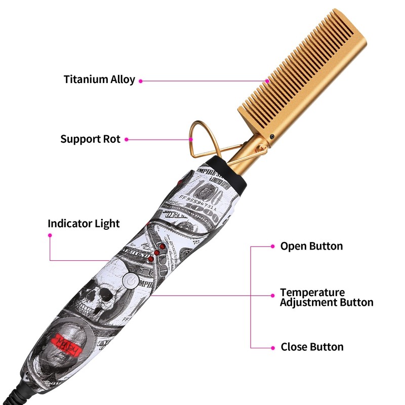 Hot Comb Electric Hair Straightener Comb for Women
