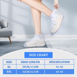 Tyqour Waterproof Shoe Covers with Zipper Non-Slip Rain Shoe Covers Foldable Shoe Protector Reusable Shoe Covers Travel Rain Galoshes for Women Men Outdoor Hiking Climbing Camping Cycling(XXL)