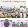 Digital Cameras for Photography, 4K 56MP Vlogging Camera 16X Digital
