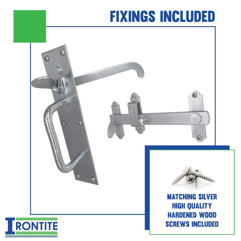 IRONTITE® Suffolk Latch BZP, Garden Gate Latch for Wooden Gates,