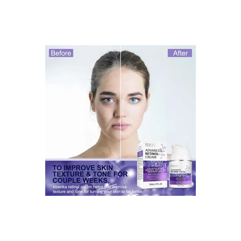 Crema Antiedad Kizenka Retinol 2.5% Hidratante Día/Noche 50ml