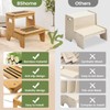 Wooden Step Stools for Kids, Heavy Duty Bamboo 2-Step Stepping