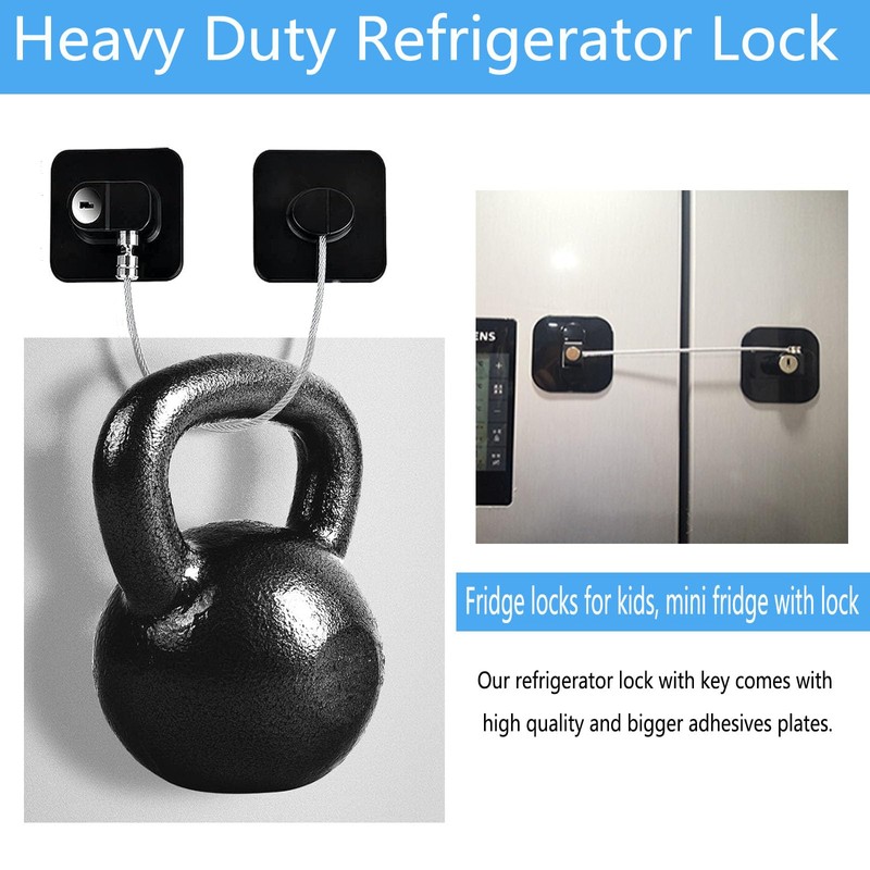 YEYA Upgraded Child Proof Refrigerator Door Lock, Large Base 2-Pack,