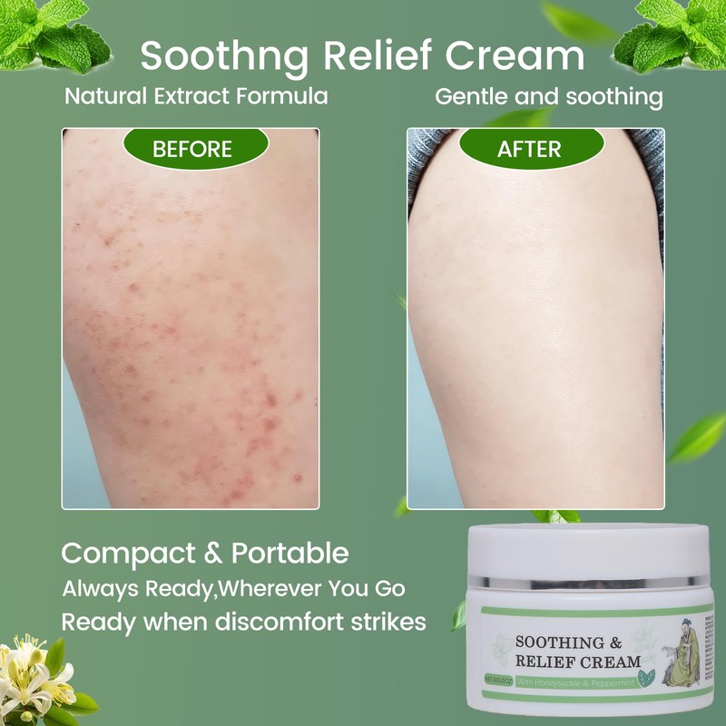 1-Pack Soothing Relief Cream, Herbal Moisturizer for Sensitive Skin