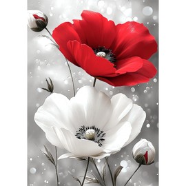 TOSTOG Flower Diamond Art Kits for Adults, DIY 5D Diamond Painting Kits for Adults Flowers, Cute Full Drill Floral Diamond Painting for Home Wall Decor Gem Art 30x40cm/12 * 16 In.