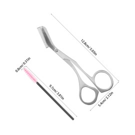 Healeved Professional Eyebrow Trimming Scissors with Integrated Comb for Precise Shaping Non Slip Compact Lightweight Beauty Tool for Womens Grooming and Makeup Detail Adjustments Silver