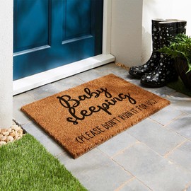 Funny Coir Doormat Baby Sleeping Please Don't Ruin it for us Not Welcome Door Mat for Entryway Heavy Duty Front Porch Decor Mats Natural Coir Doormat House Warming Novelty Gift Mat 23.7 x 15.7 inch