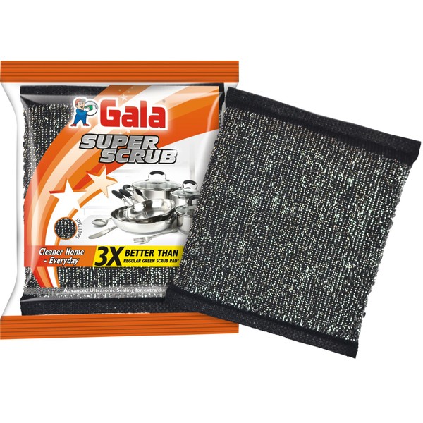 Gala Black Dish Washing Kitchen Super Scrub - Scouring Pads Extra Durable (Pack Of 6)