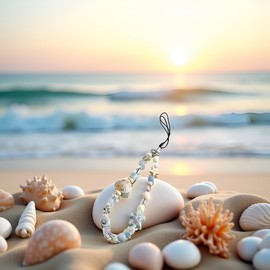 Myuiao Beaded Phone Lanyard Wrist Strap,Anti-Lost Charm String Cell Lanyard Strap Charm Women's Wristlet, Cell Charms, Car Keychain,Pearl Bracelet Wrist Strap, Phone Keychain Decoration for Wallet