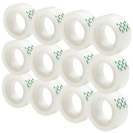 MJUNM Invisible Tape, Writable Tape Repairing Tape Wall Safe Tape Gift Wrap Tape, 12 Rolls