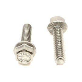 FAS (25) 1/4-20x1 Stainless Steel Hex Flange Bolts 1/4x1" Serrated Flange screws
