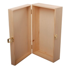 MYBOXES Natural Wooden Box with Buckle, 19.5 x 10 x 35.5 cm, Rustic Wine Present or Gift Wrapping