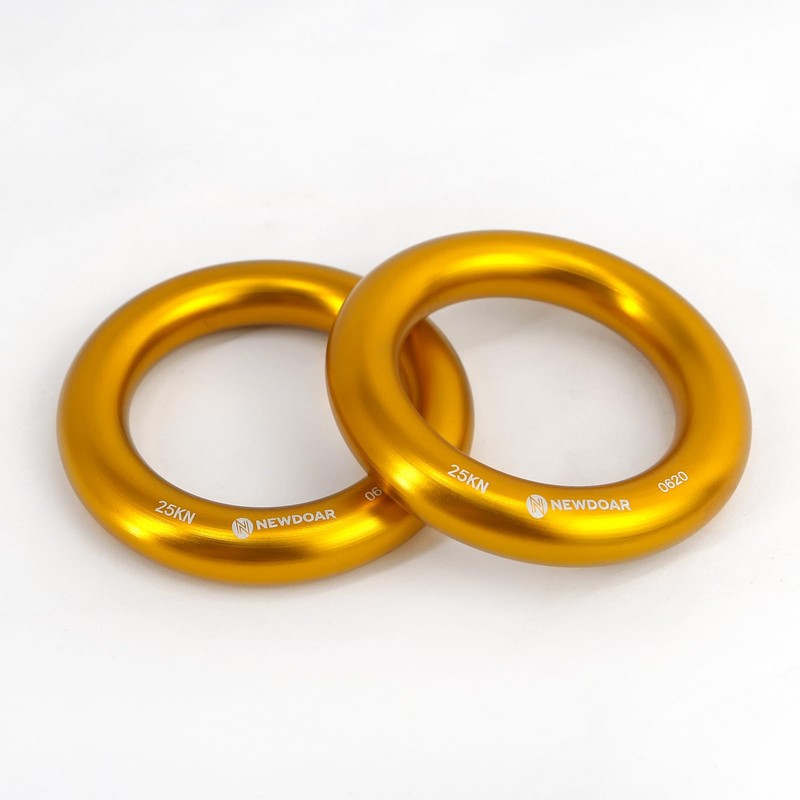 NewDoar Rappel Ring 25kN Gold Large O-Ring Rope Connector for