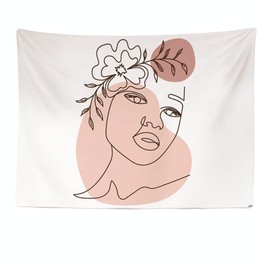 Ulticool - Woman Girl Teenager Aesthetic Pink - Tapestry - 200 x 150 cm - Large Tapestry - Embellishment - Boho Bohemian Room Decoration - Wall Art Accessories