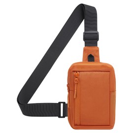 SUIKIHUM Mini Sling Bag for Men and Women, 7.5 Inch Small Anti Theft Crossbody Sling Backpack Nylon Chest Bag Fanny Pack for Travel Running Hiking (Orange)