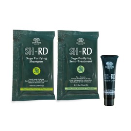 SH-RD Scalp Purifying Essentials for Travel & Trial | Sage Shampoo and Conditioner, Protein Cream | Hotel Size Set for Oily Hair Anti-Dandruff