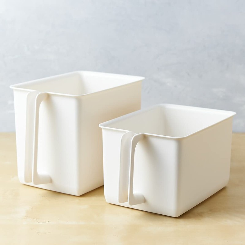 KEYUCA Handled Storage Box, Kitchen Storage (with Handle) Off-White, Small