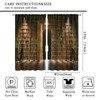 Focusbrite Bookshelf Curtains, Vintage Library with Books Window Treatments for