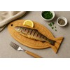 JB Home Collection, Fish Shaped Bamboo Cutting Board 13"x5.5", Premium