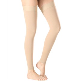 GLEMOSSLY Thigh High Medical Compression Stockings for Women & Men,Footless,20-30 mmHg Firm Graduated Support Compression Hose for Treatment Varicose Veins Swelling