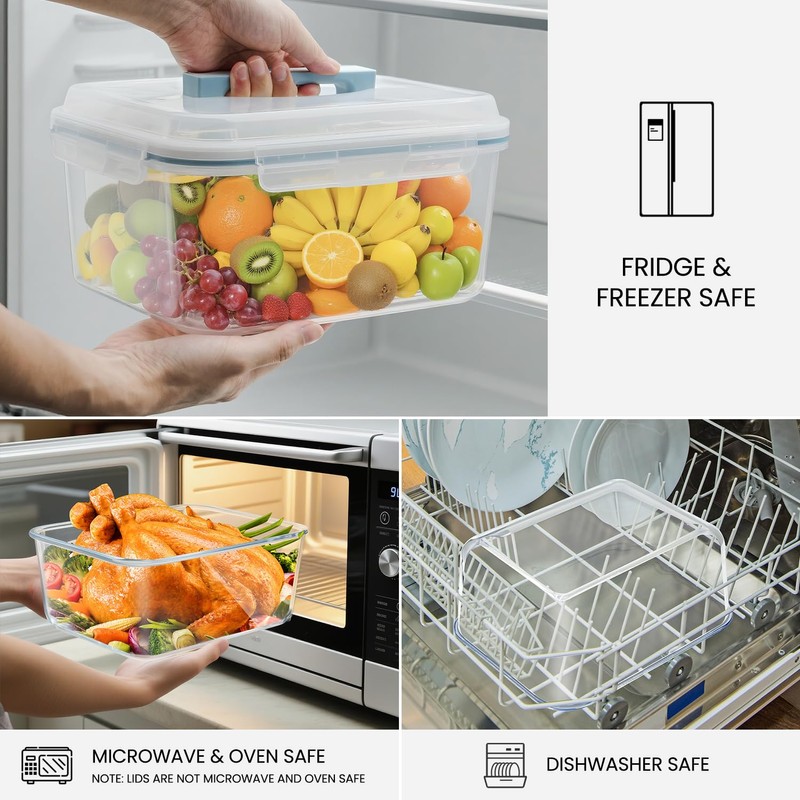 Hontent Large Glass Storage Containers with Lids 201oz Extra Large