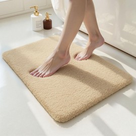 Tuocal Microfiber Thickened Bath Mat, Non Slip Super Absorbent Ultra Soft Bathroom Mat, Machine Washable Quick Dry Bath Rug Foot Mat For Bathroom, 40 x 60 cm