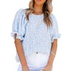 Dokotoo - Blusas con estampado floral para mujer, cuello redondo,
