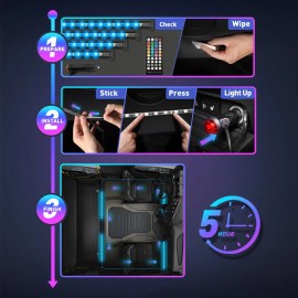 NOVSIGHT RGB 72 LED Car Lights Interior Floor Decor Atmosphere Strip LampSuper Bright US