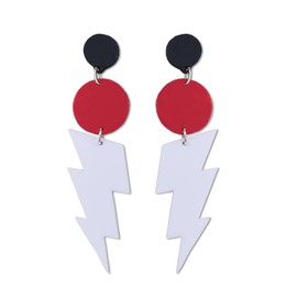 70s 80s Multilayer Tassel Neon Earrings Vintage Acrylic Earrings Geometric Lightning Bolt Earring for Women Lightweight Earring Retro Hoop Ear Pendants Hypoallergenic Colorful Drop Dangler