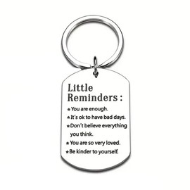 tenghong2021 Little Reminders Keychain Gift You Are Enough Key Daily Love Affirmation Inspiration Uplifting Quotes Self -Style A