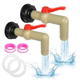 Pack of 2 IBC Outlet Tap, IBC Tank Accessories, IBC Faucet, 1 Inch IBC Adapter, S60 x 6 Coarse Thread, IBC Stopcock for 1000L IBC Container, Water Tank, Rain Butt (32 mm, DN40/50)