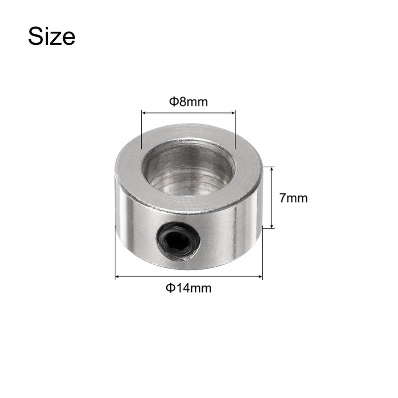 sourcing map 20pcs Set Screw Collars 8mm Bore Shaft Collars,